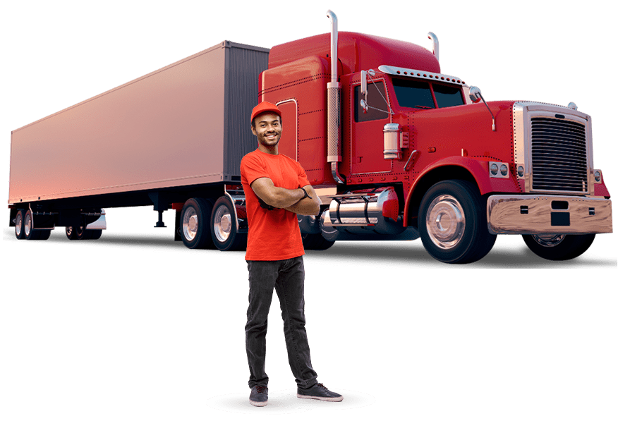 Enclosed Truck with man