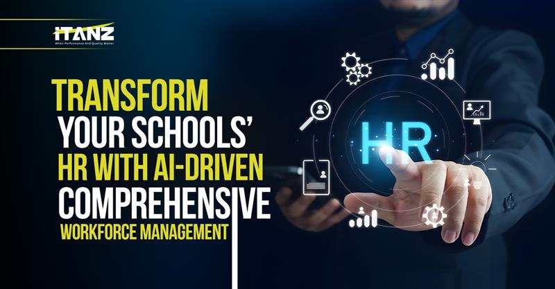 AI-driven tools for comprehensive workforce management in a modern school environment.